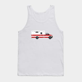 White Ambulance Red Striping Tank Top